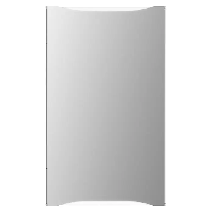 Jokey LED-Spiegelschrank Saron - B x H: 44,6 x 73,8 cm, Holz, Weiß - Helle Innenansicht eines modernen Kühlschranks mit minimalistischem Design und abgerundeten Ecken für einen stilvollen Look.