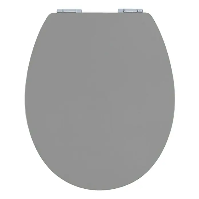 Poseidon Tapa de WC Kolorit - MDF, Antracita, Con caída amortiguada - Asiento de inodoro gris con bisagras cromadas. Un detalle funcional y elegante para cualquier baño.