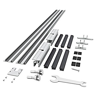 Entravia Zubehör-Set Türaufnahme (Traglast: 80 kg, Geeignet für: Ganzglas-Schiebetüren, Passend für: Entravia Simple-Pocket Schiebetürsystem)