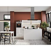 Respekta Premium Cocina de isla (Ancho: 280 cm, Con dispositivos eléctricos, Blanco de alto brillo)