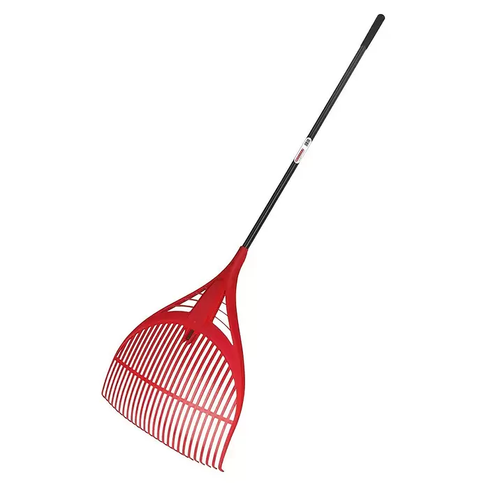 BAUHAUS Laubbesen - Arbeitsbreite: 66 cm, Anzahl Zinken: 26 Stk. - Roter Laubbesen mit schwarzem Stiel.