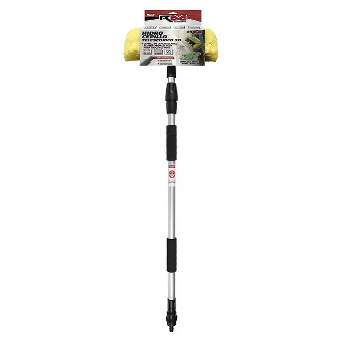 Rolmovil Clean Cepillo para automóviles - Telescópico - Cepillo telescópico de agua amarillo con mango de aluminio para limpieza.