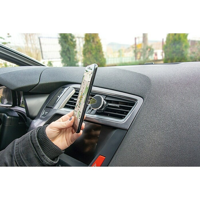 Rolmovil Soporte para teléfono móvil (Negro, Magnético, Redonda, Orientable 360°) | BAUHAUS