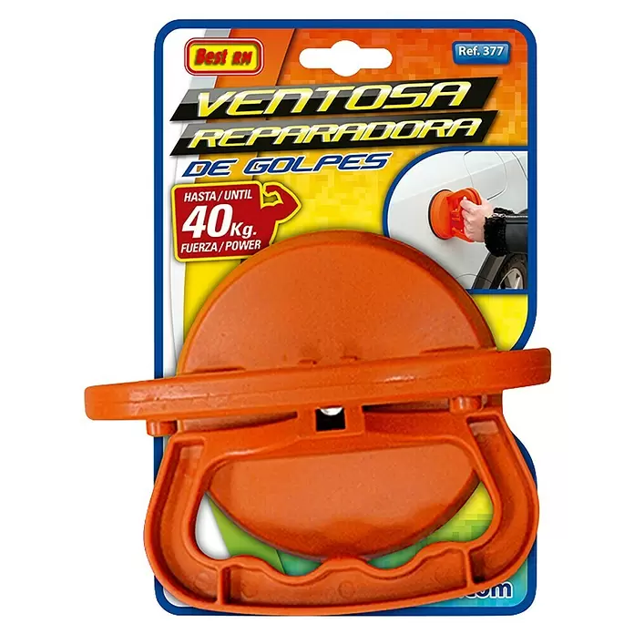 Rolmovil Ventosa - Diámetro: 12 cm, Naranja, Carrocerías - Ventosa reparadora de golpes de plástico naranja para carrocerías, con hasta 40 kg de fuerza.