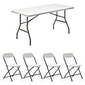 Set de muebles de jardín Every (5 pzs., Polietileno de alta densidad (HDPE), Blanco, L x An x Al: 152 x 70 x 74 cm) | BAUHAUS