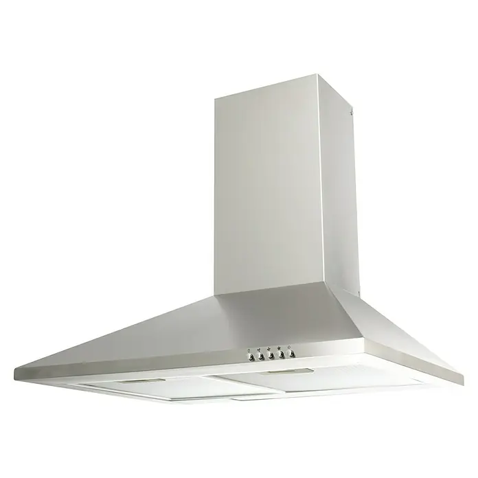Respekta Singleküche Malia - Breite: 240 cm, Grau, Dekor Arbeitsplatte: Holzoptik, Volumen Backofen: 72 l - Ein eleganter Dunstabzug, perfekt für jede moderne Küche, mit einem schlanken Design und effektiver Leistung.