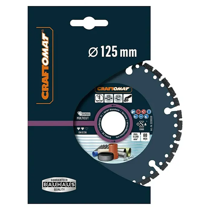 Craftomat Diamant-Trennscheibe Multicut - Durchmesser Scheibe: 125 mm, 1 Stk. - Abbildung einer Craftomat Diamant-Trennscheibe Multicut, 125mm Durchmesser, für vielseitige Anwendungen und garantiert hohe Qualität.