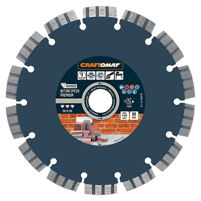 Craftomat Dijamantna rezna ploča Beton Speed  (Promjer rezne ploče: 180 mm, 1 Kom.) | BAUHAUS