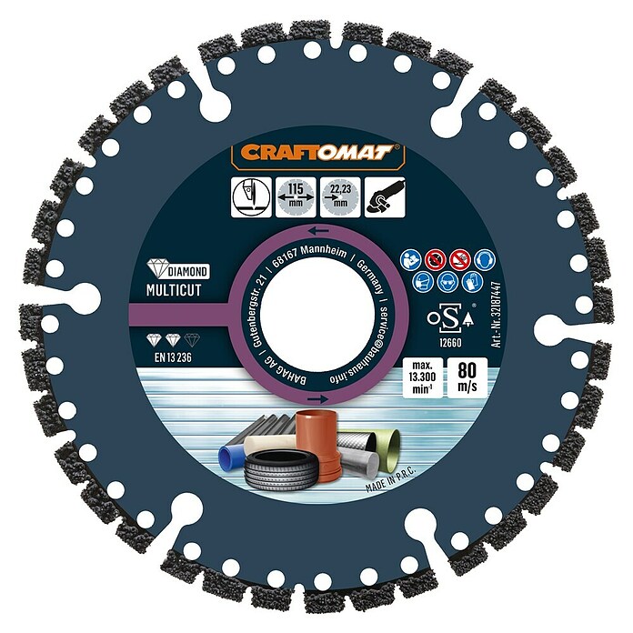 Craftomat Diamant-Trennscheibe Multicut (Durchmesser Scheibe: 115 mm, 1 Stk.) | BAUHAUS
