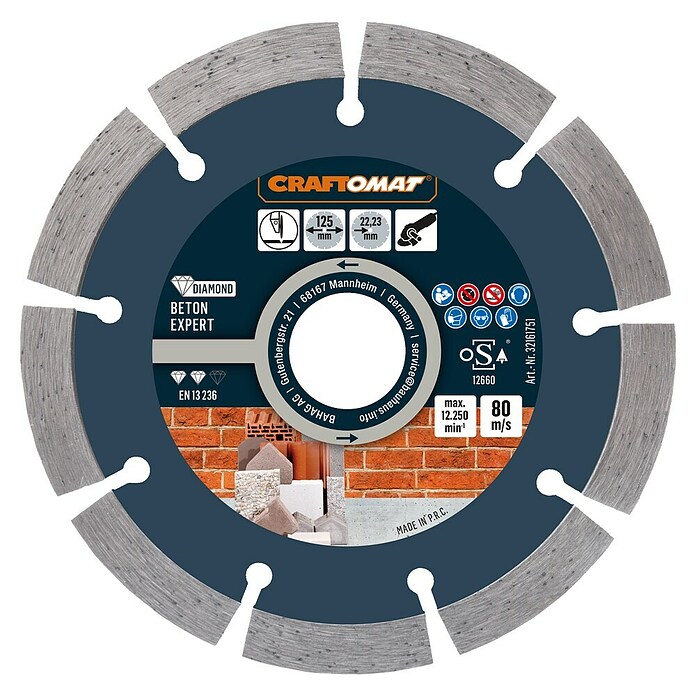 Craftomat Dijamantna rezna ploča Beton Expert  (Promjer rezne ploče: 125 mm, 1 Kom.) | BAUHAUS