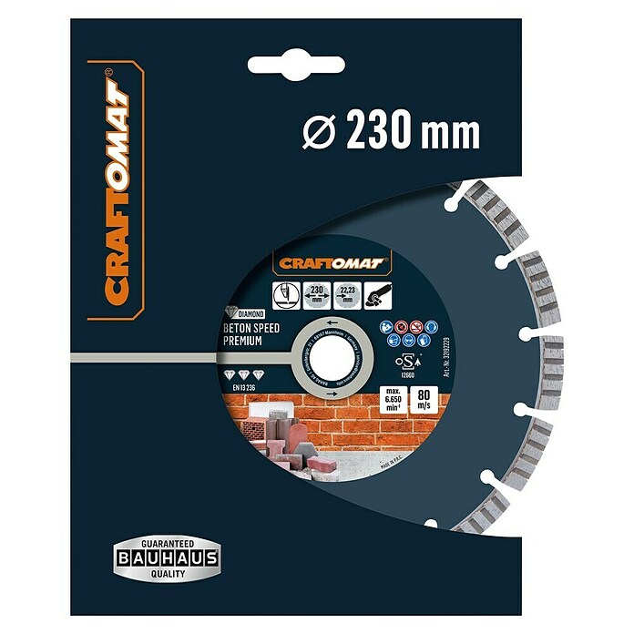 Craftomat Dijamantna rezna ploča Beton Speed Premium  (Promjer rezne ploče: 230 mm, 1 Kom.) | BAUHAUS