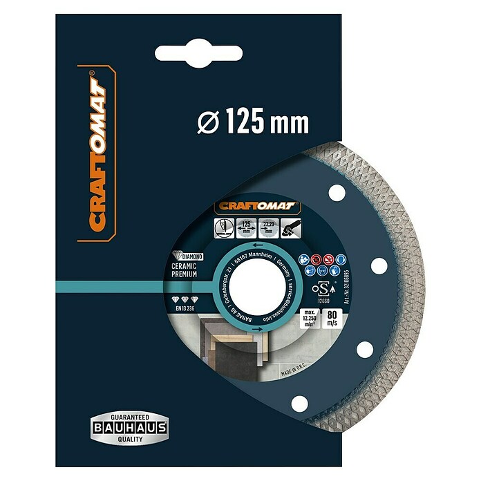 Craftomat Dijamantna rezna ploča Ceramic Premium  (Promjer rezne ploče: 125 mm, Provrt: 22,23 mm) | BAUHAUS
