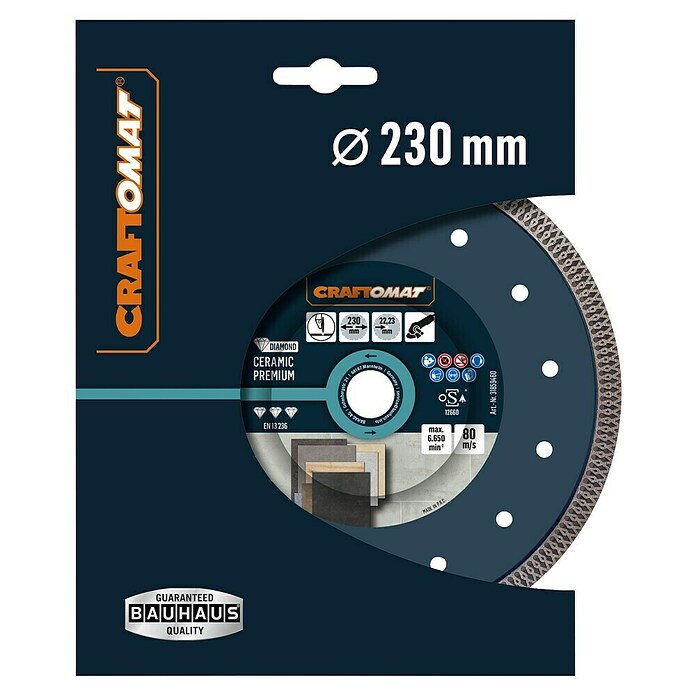 Craftomat Dijamantna rezna ploča Ceramic Premium  (Promjer rezne ploče: 230 mm, Provrt: 22,23 mm) | BAUHAUS