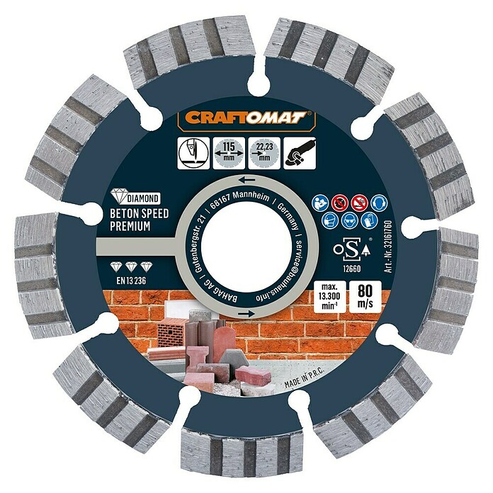 Craftomat Dijamantna rezna ploča Beton Speed  (Promjer rezne ploče: 115 mm, 1 Kom.) | BAUHAUS