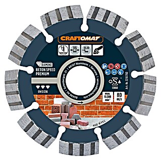 Craftomat Diamant-Trennscheibe Beton Speed Premium (Durchmesser Scheibe: 115 mm, 1 Stk.)