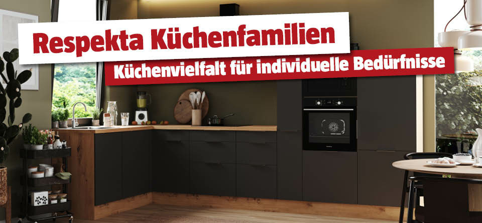 Respekta Eckküche in Anthrazit
