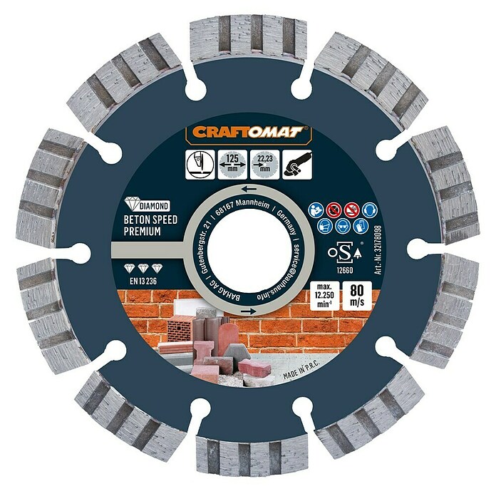 Craftomat Dijamantna rezna ploča Beton Speed  (Promjer rezne ploče: 125 mm, 1 Kom.) | BAUHAUS