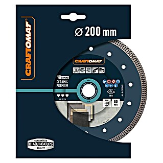 Craftomat Diamantna rezalna plošča za keramiko Ceramic Premium (Premer diska: 200 mm, Izvrtina: 22,23 mm)