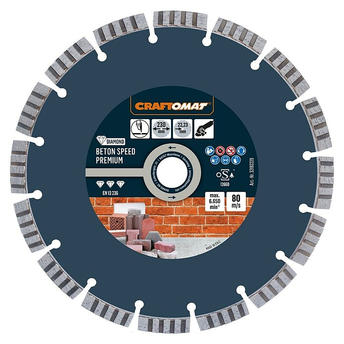 Craftomat Dijamantna rezna ploča Beton Speed Premium  (Promjer rezne ploče: 230 mm, 1 Kom.) | BAUHAUS