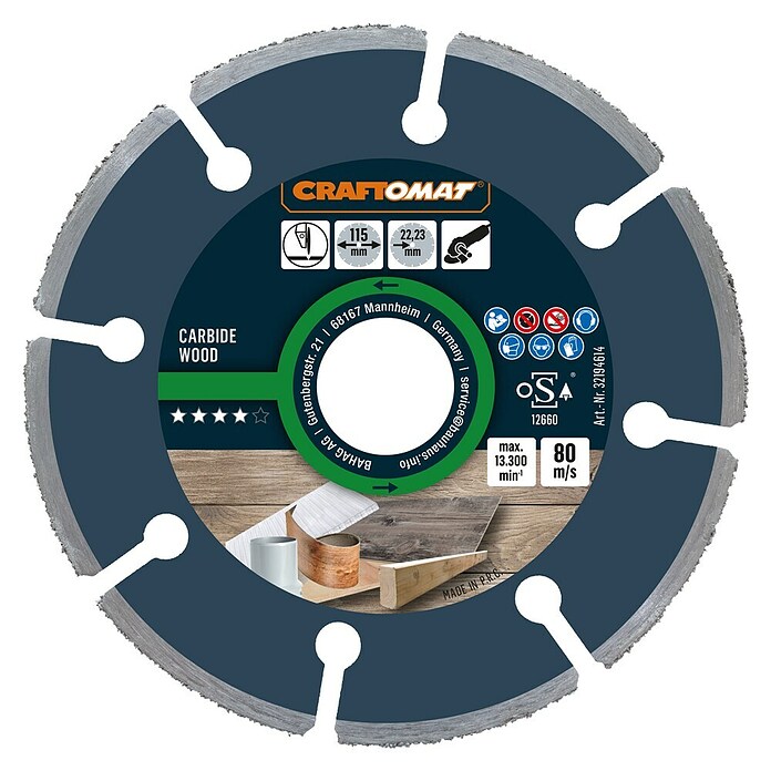 Craftomat Trennscheibe Carbide Wood (Geeignet für: Holz, Durchmesser Scheibe: 115 mm) | BAUHAUS