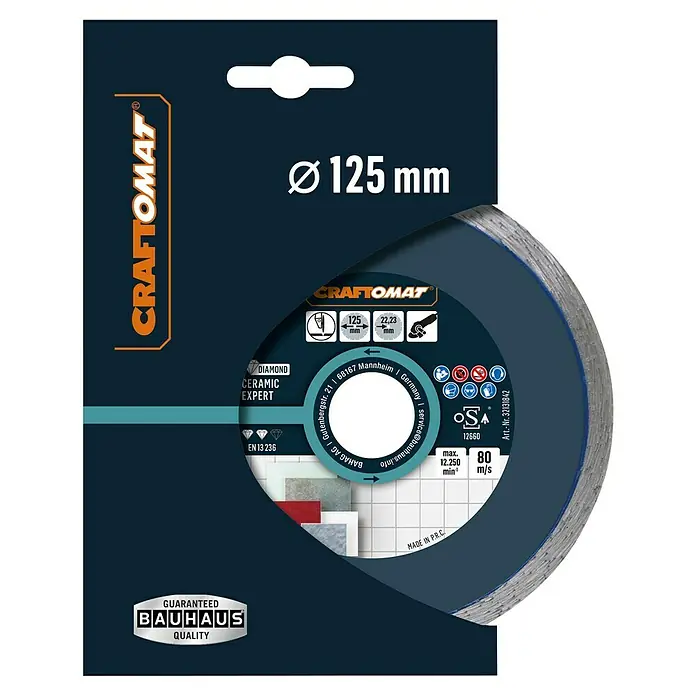 Craftomat Diamant-Trennscheibe Ceramic Expert - Durchmesser Scheibe: 125 mm, 1 Stk. - Craftomat Diamanttrennscheibe für Keramik, Durchmesser 125 mm, ideal zum präzisen Schneiden von Fliesen und Keramikmaterialien.