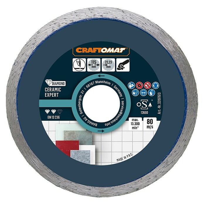 Craftomat Diamant-Trennscheibe Ceramic Expert (Durchmesser Scheibe: 115 mm, 1 Stk.) | BAUHAUS