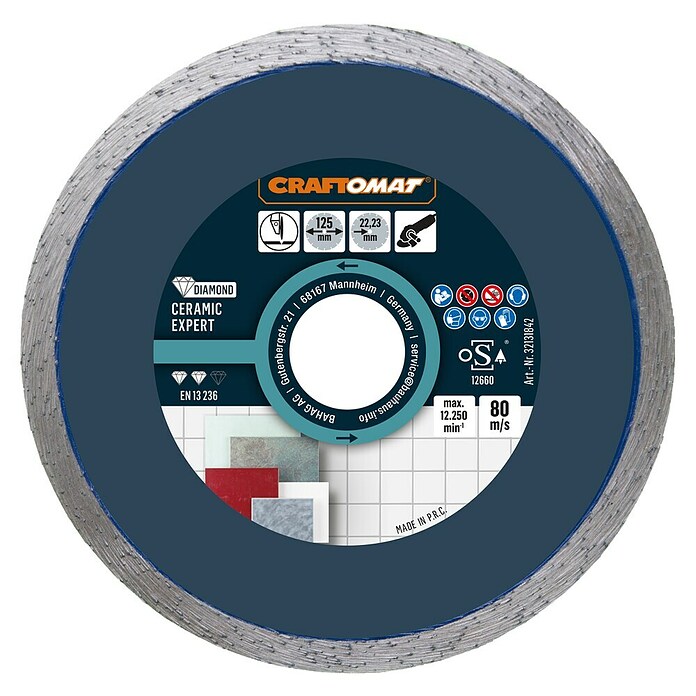 Craftomat Diamant-Trennscheibe Ceramic Expert (Durchmesser Scheibe: 125 mm, 1 Stk.) | BAUHAUS