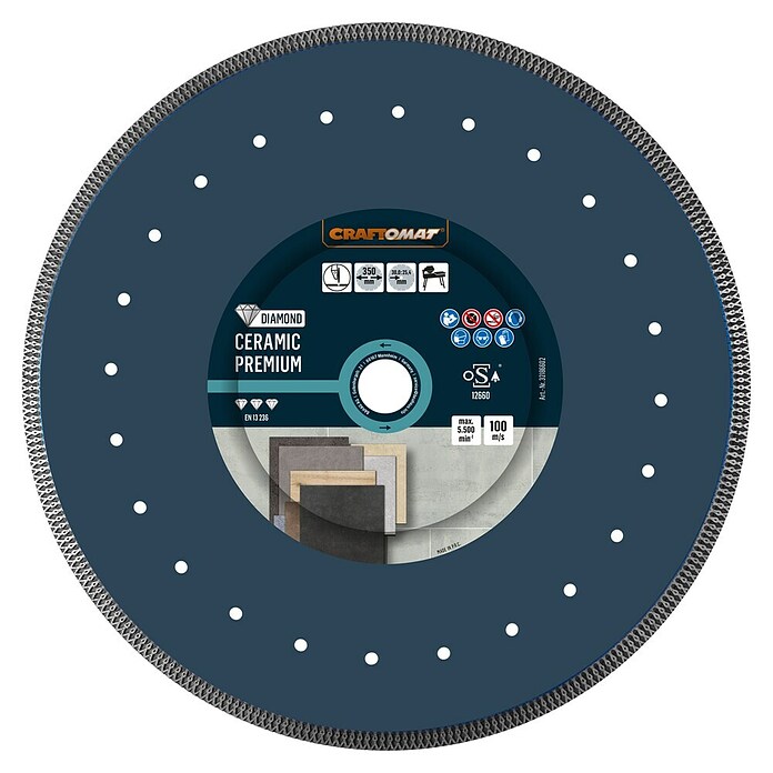 Craftomat Diamantna rezalna plošča za keramiko Ceramic Premium  (Premer diska: 350 mm, Izvrtina: 25,4 mm - 30 mm) | Rezalni diski | Dodatki za kotne brusilnike | Dodatna oprema za stroje | Orodja in stroji | Izdelki | BAUHAUS