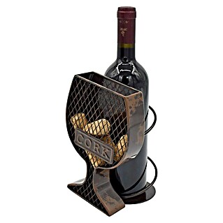 Flaschenhalter in Glasform (L x B x H: 21 x 14 x 14 cm, Schwarz)