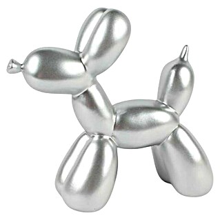 Dekofigur Silberner Ballonhund (Höhe: 18 cm, Silber)