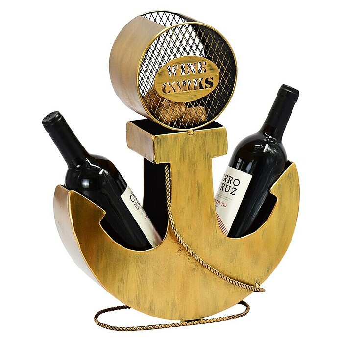 Weinregal Anker (L x B x H: 40 x 12 x 33 cm, Gold) | BAUHAUS