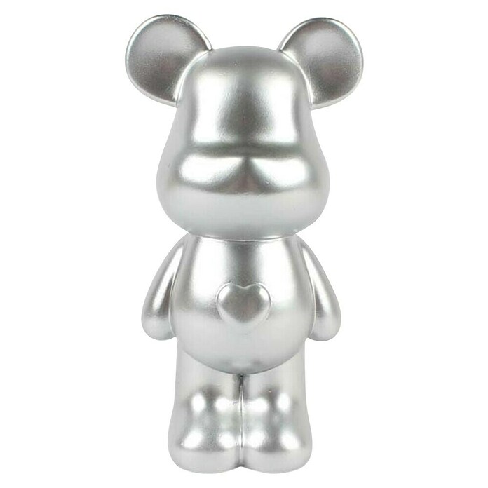 Dekofigur Silberbär (L x B x H: 14 x 11 x 25 cm, Silber) | BAUHAUS
