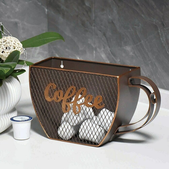Hängeaufbewahrung Gold (B x L: 30 x 16 cm, Gold, Motiv: Coffee) | BAUHAUS