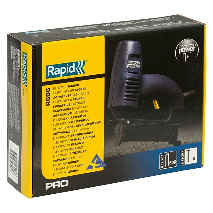 Rapid Grapadora eléctrica R606 PRO (Profundidad de grapado: 12 - 25 mm, Apto para: Puntas 15 - 25 mm, Embalaje: Caja de cartón)