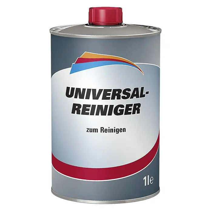 Universalreiniger - 1 l - Dose Universalreiniger, ein Reinigungsmittel, mit rotem Deckel und dem Aufdruck "Universal-Reiniger zum Reinigen" in Schwarz.
