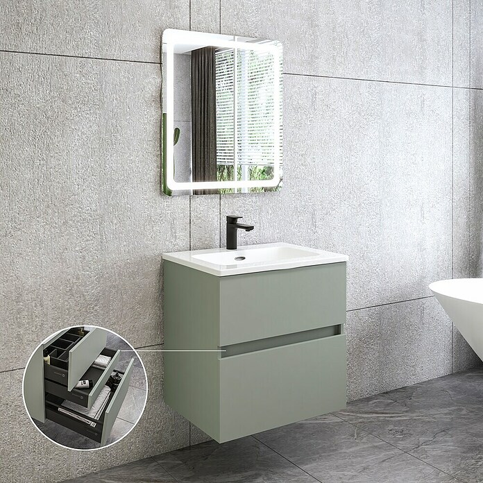 Disbain Conjunto de mueble de baño Kuntur (60 cm, Verde té) | BAUHAUS