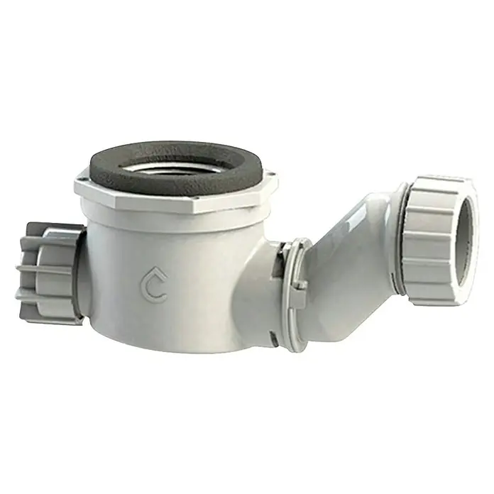 Disbain Conjunto de mueble de baño Kuntur - Ancho: 100 cm, Verde té, 3 pzs. - Aquí hay una imagen detallada de una conexión de desagüe utilizada para aplicaciones de plomería. Es blanco y está hecho de plástico duradero.
