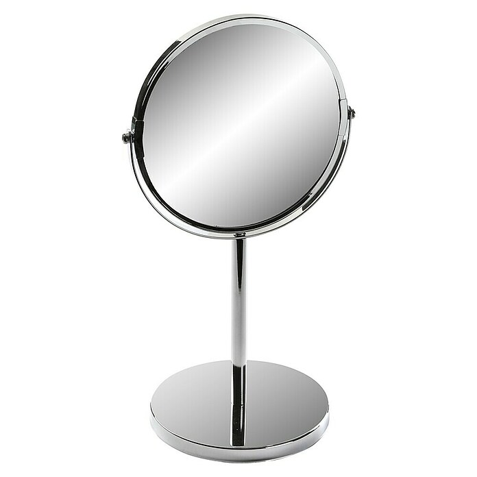 Espejo cosmético con pie (18,5 x 34 cm, Redonda, Cromo, Aumento 1: 100 %, Aumento 2: 700 %) | BAUHAUS