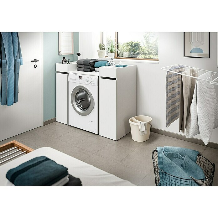 xonox.home Free Waschmaschinenregal (L x B x H: 60 x 124 x 101 cm, Weiß) | BAUHAUS