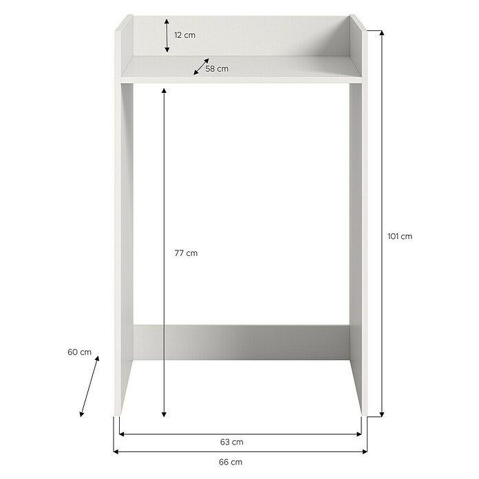 xonox.home Free Waschmaschinenregal (L x B x H: 60 x 60 x 101 cm, Weiß) | BAUHAUS