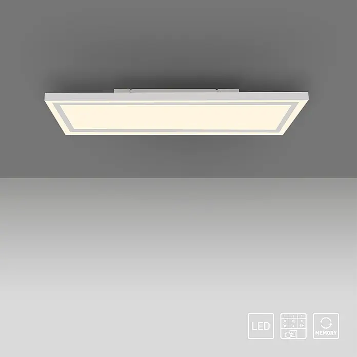 Just Light LED-Deckenleuchte Bedging - 39 W, L x B x H: 80 x 35 x 5,6 cm, Weiß, Warmweiß - Eine moderne LED-Deckenleuchte mit rechteckigem Design und energiesparender Beleuchtung für stilvolle Innenräume.