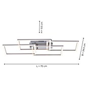 Just Light LED-Deckenleuchte Iven (38 W, L x B x H: 34,5 x 70 x 9,5 cm, Stahl, Warmweiß) | BAUHAUS