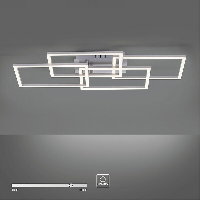 Just Light LED-Deckenleuchte Iven (38 W, L x B x H: 34,5 x 70 x 9,5 cm, Stahl, Warmweiß) | BAUHAUS