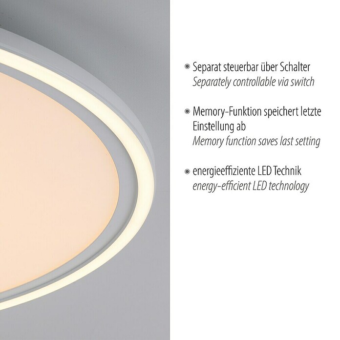 Just Light LED-Deckenleuchte Bedging (27 W, Weiß, Warmweiß) | BAUHAUS