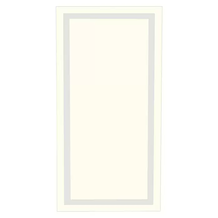 Just Light LED-Deckenleuchte Bedging - 39 W, L x B x H: 80 x 35 x 5,6 cm, Weiß, Warmweiß - Cremefarbener rechteckiger Rahmen mit hellgrauem Innenrand.