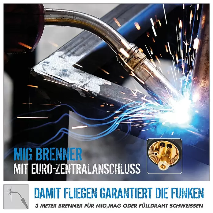 Güde Schweißgerät UNI-MIG 165 SYNSchweißstrom: 20 A - 160 A, Elektrodenstärke: 1,5 mm - 4 mm