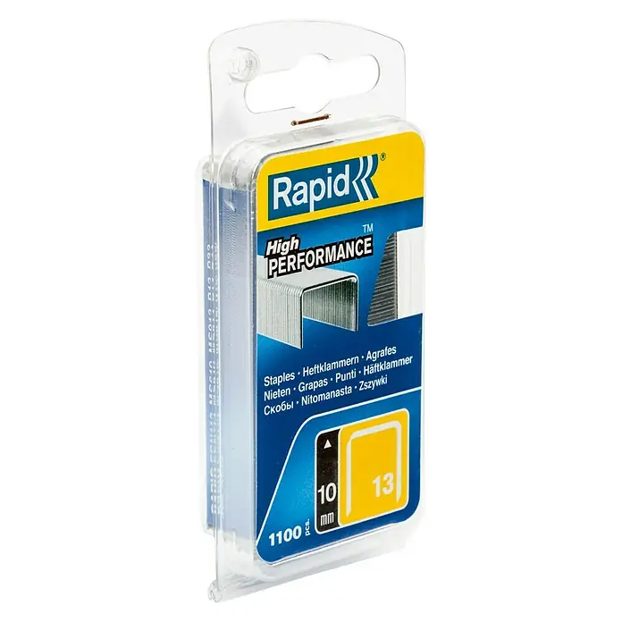 Rapid Feindrahtklammer Typ 13 - Länge: 10 mm, Rückenbreite: 10,6 mm, 1.100 Stk. - Rapid Heftklammern, Typ 13/10, 1100 Stück, für professionelle Anwendungen. Hochwertige Qualität für zuverlässiges Heften.
