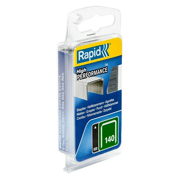 Rapid Flachdrahtklammern Typ 140 - Länge: 12 mm, Rückenbreite: 10,6 mm, 650 Stk. - Rapid Heftklammern der Serie 140: Hochleistungs-Heftklammern für verschiedenste Anwendungen in Büro und Werkstatt.