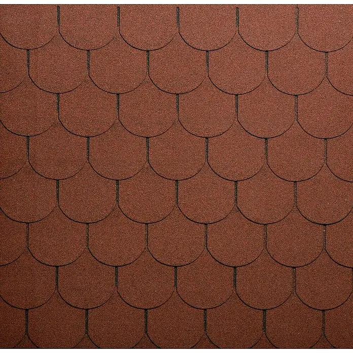 Onduline Tégola cola castor - Rojo - Primer plano de tejas rojas en patrón de escama de pez, ideal para techos y protección del hogar.