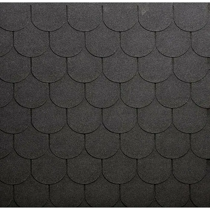 Onduline Tégola cola castor - Negro - Primer plano de tejas negras tipo cola de castor, que muestra la textura y el patrón del material para techos.